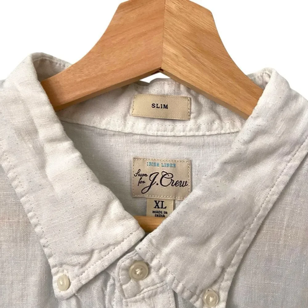 J. Crew Slim Baird McNutt Irish linen Shirt in White Size XL